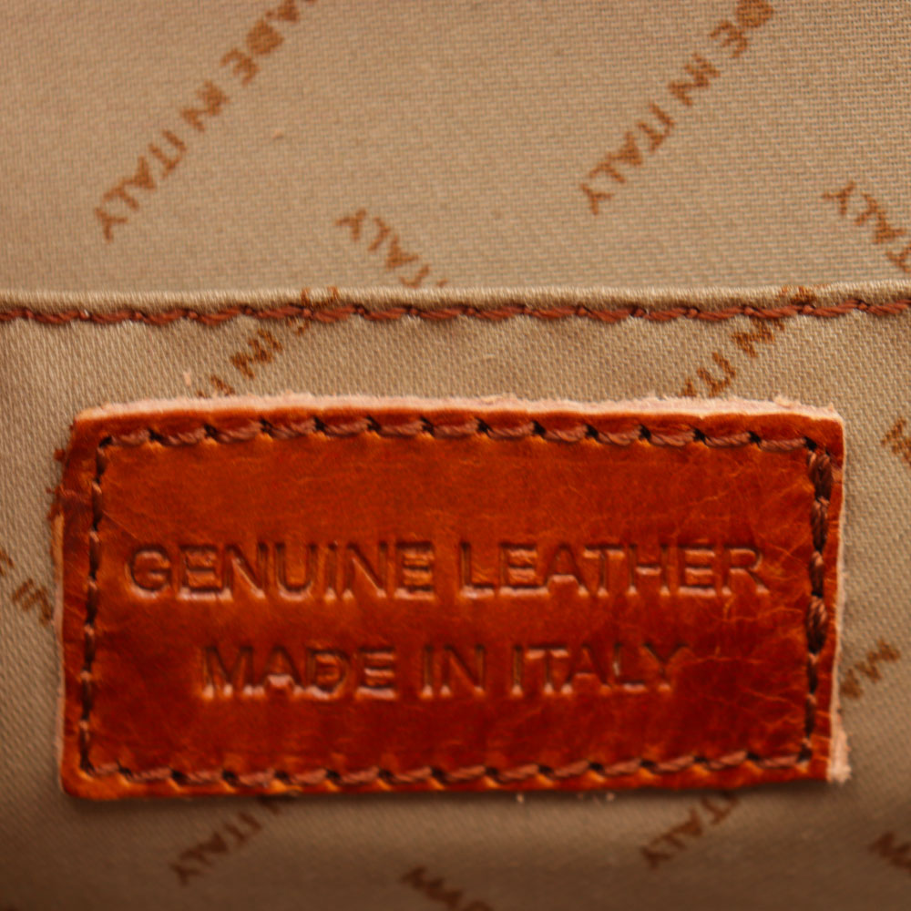 Borsa a Mano VIAVERDI in Pelle color Cuoio Made in Italy linea Firenze