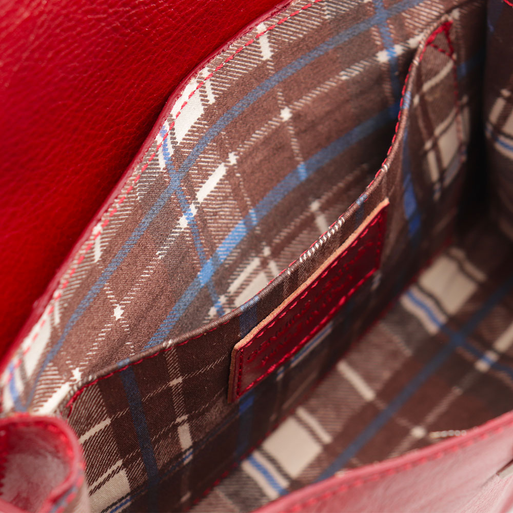 Borsa a Mano VIAVERDI in Pelle Rossa Made in Italy linea Firenze