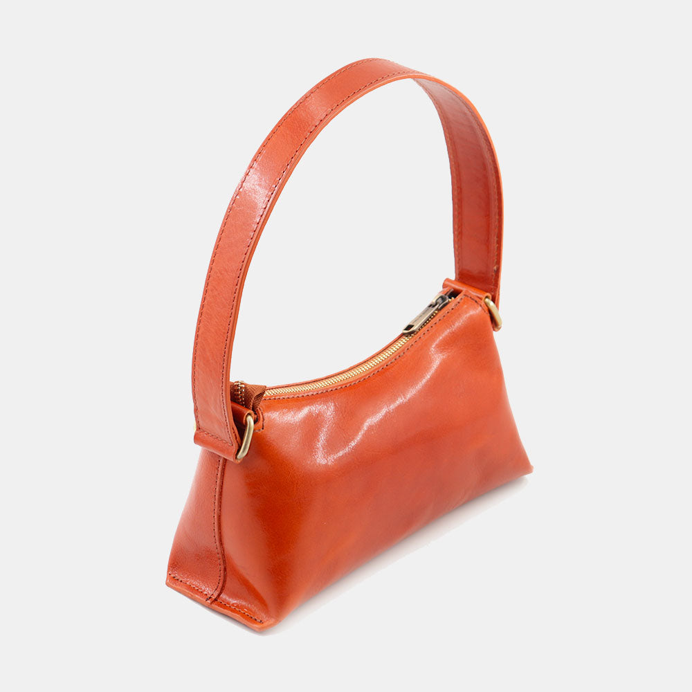 Borsa a Spalla VIAVERDI in Pelle color Cuoio Made in Italy linea Firenze