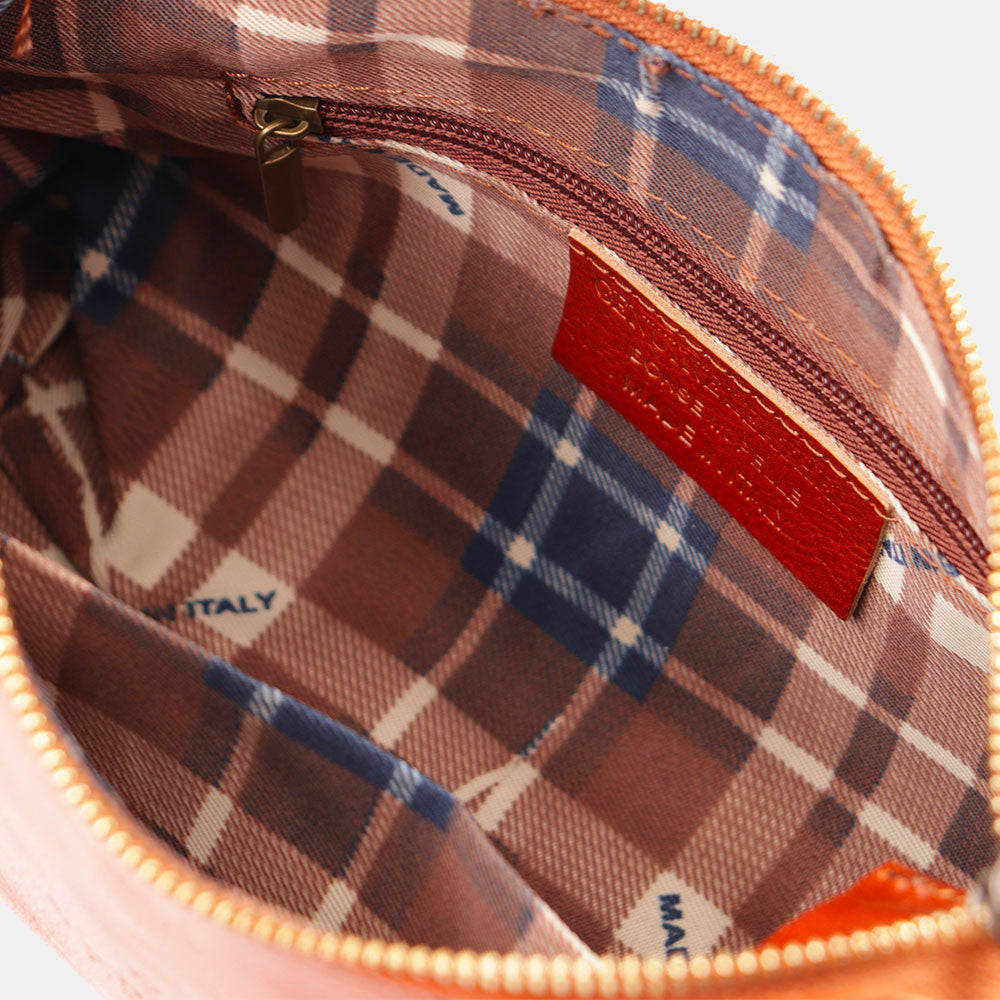 Borsa a Spalla VIAVERDI in Pelle color Cuoio Made in Italy linea Firenze