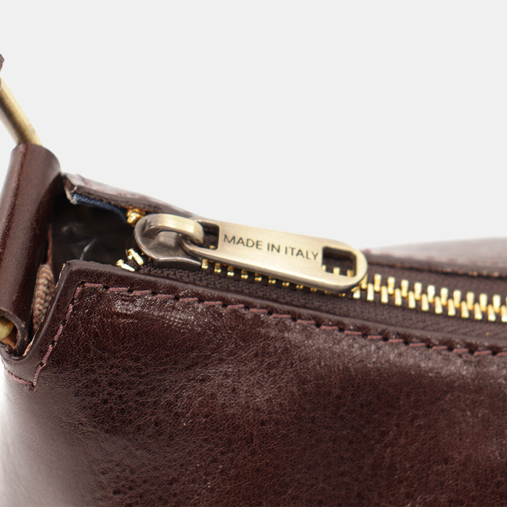 Borsa a Spalla VIAVERDI in Pelle Marrone Testa di Moro Made in Italy linea Firenze