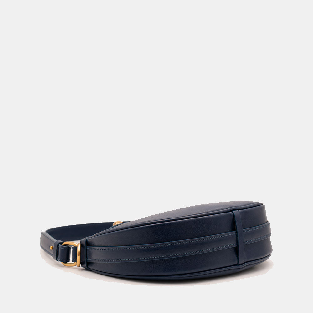 Borsa Piccola a Mano VIAVERDI in Pelle Blu Made in Italy linea Firenze