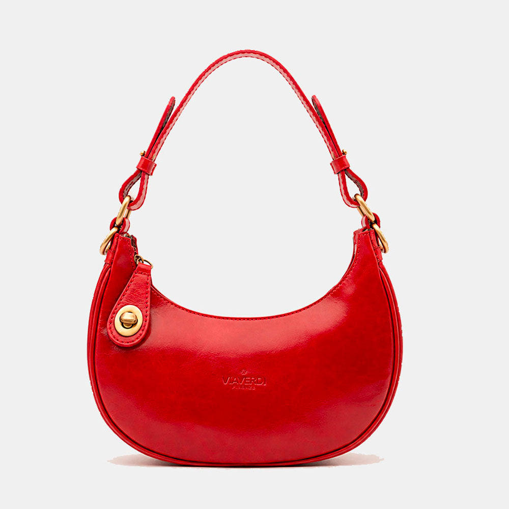 Borsa Piccola a Mano VIAVERDI in Pelle Rossa Made in Italy linea Firenze