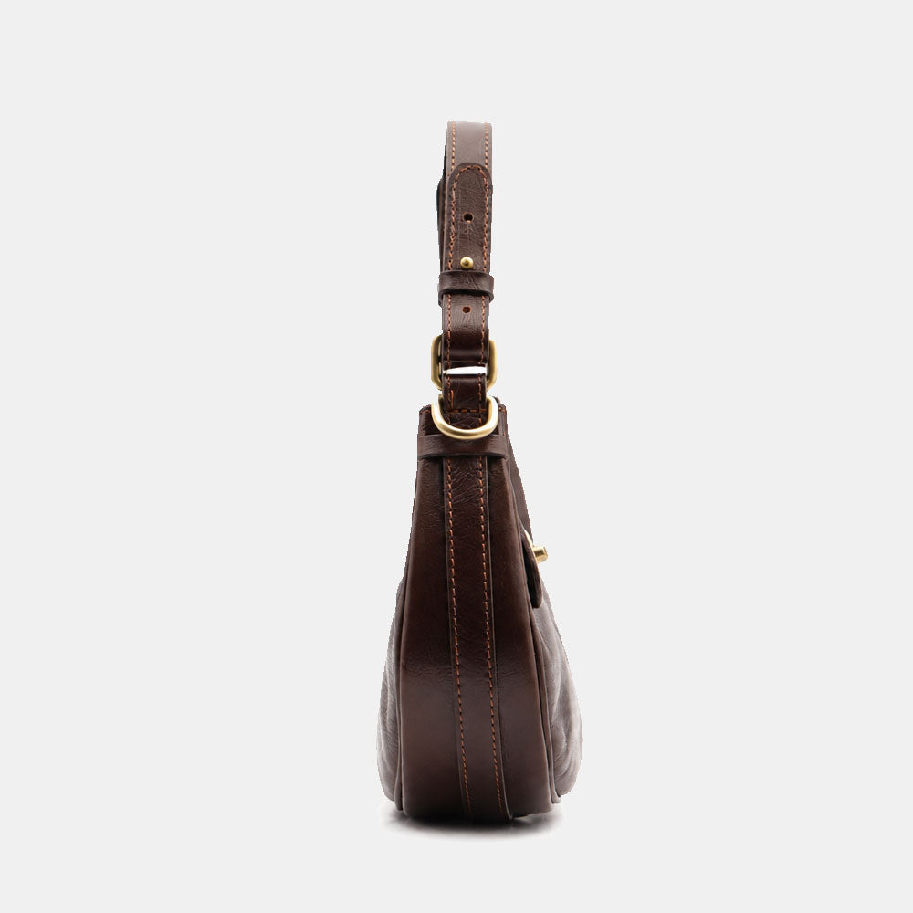 ViaVerdi Handbag Small Dark Brown Leather Made in Italy – Line Firenze