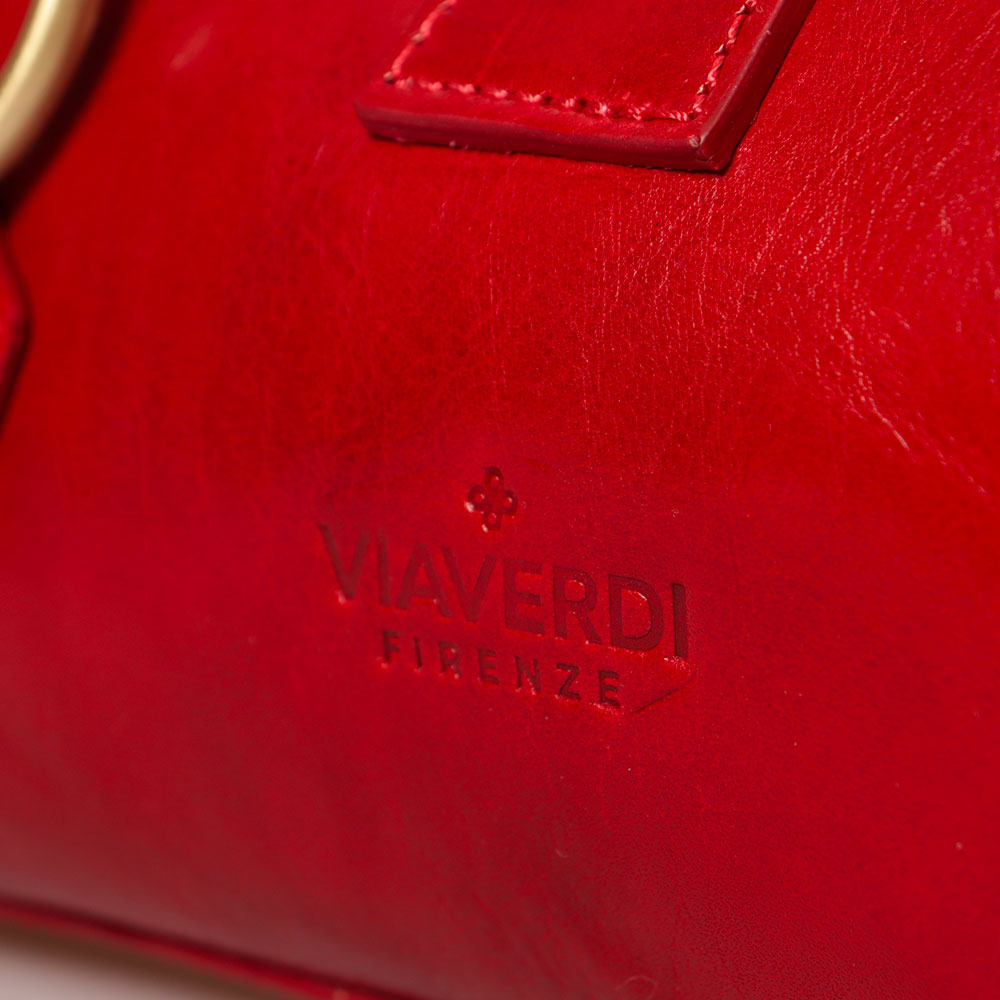 Borsa a Spalla VIAVERDI in Pelle Rossa Made in Italy linea Firenze