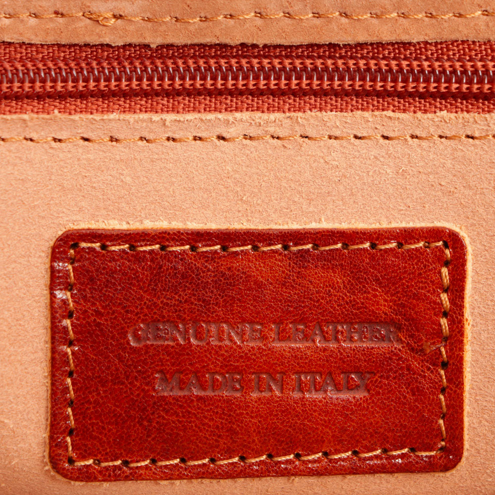 Borsa a Tracolla VIAVERDI in Pelle color color Cuoio Made in Italy linea Firenze