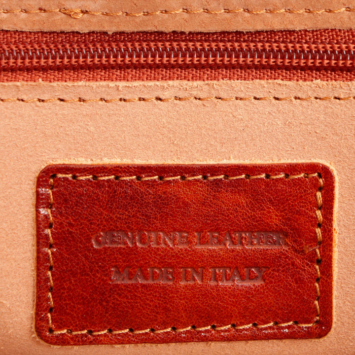 Borsa a Tracolla VIAVERDI in Pelle color color Cuoio Made in Italy linea Firenze