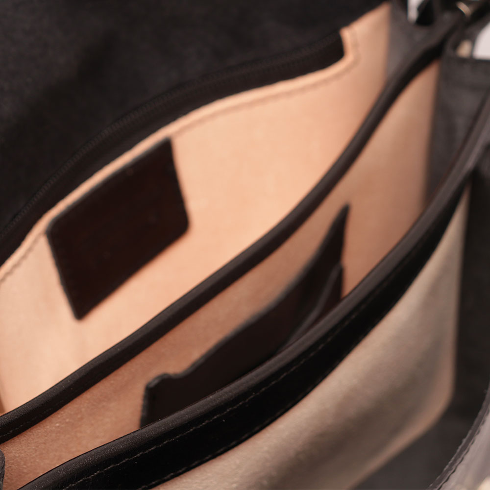 Borsa a tracolla VIAVERDI in Pelle Nera Made in Italy linea Firenze