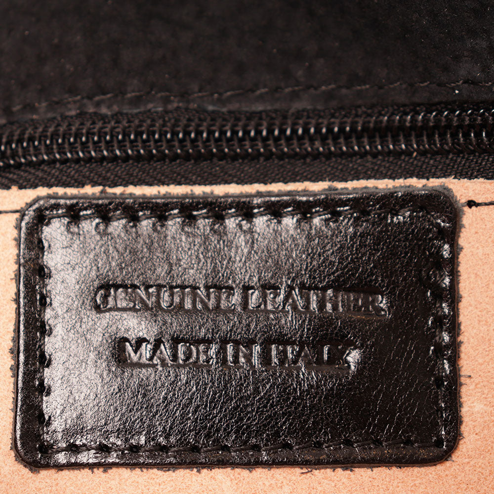 Borsa a tracolla VIAVERDI in Pelle Nera Made in Italy linea Firenze