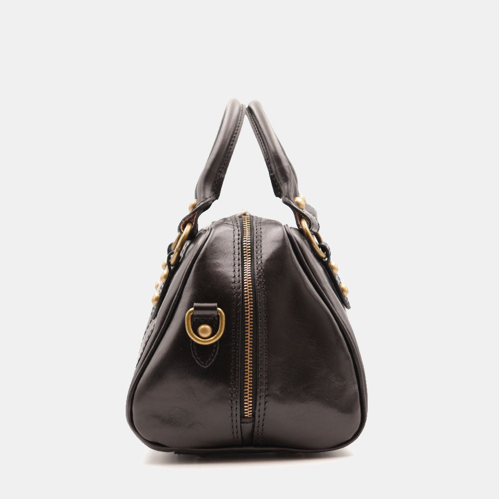 Borsa Bualetto a mano Donna VIAVERDI in Pelle Nera Made in Italy linea Firenze