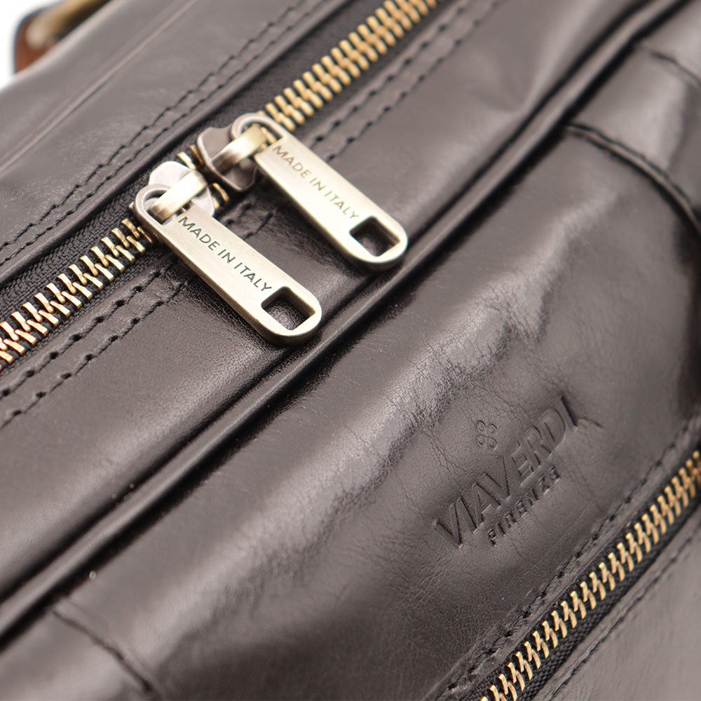 Borsa Bualetto a mano Donna VIAVERDI in Pelle Nera Made in Italy linea Firenze
