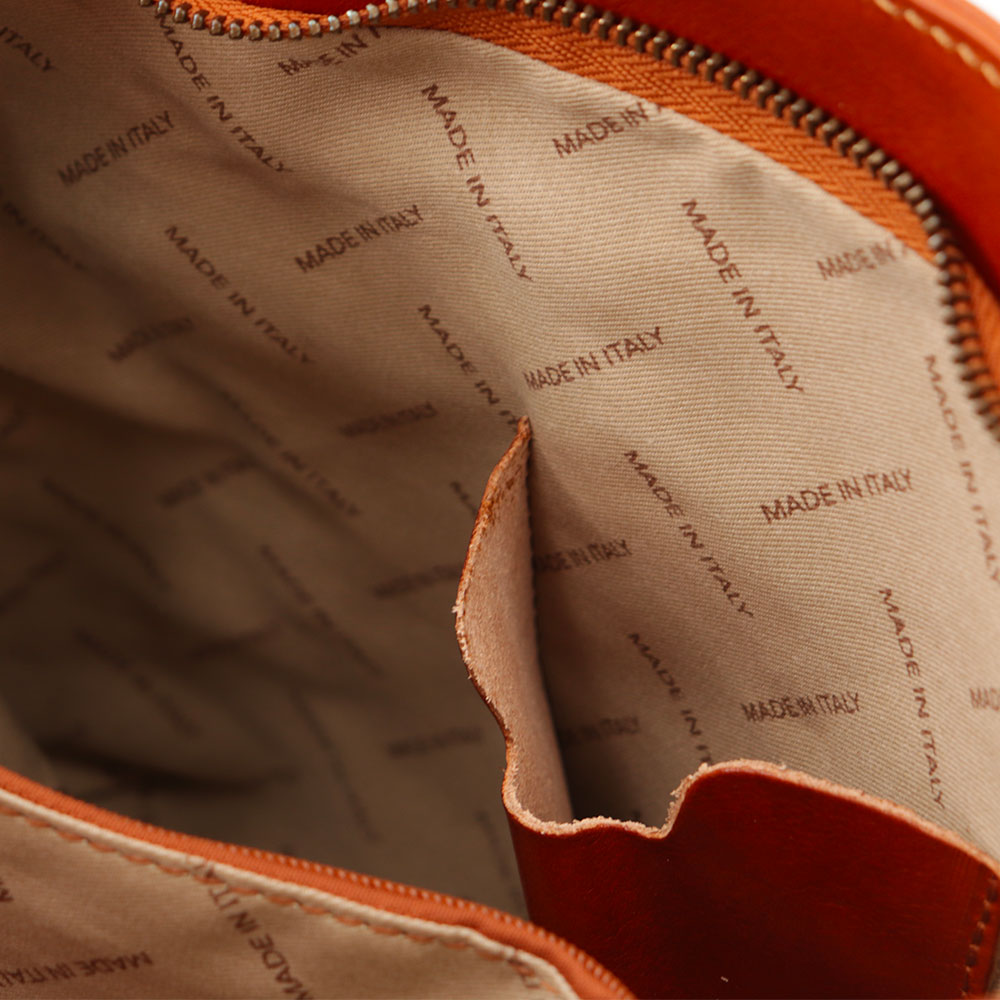 Borsa Hobo a Spalla VIAVERDI in Pelle Color Cuoio Made in Italy linea Firenze