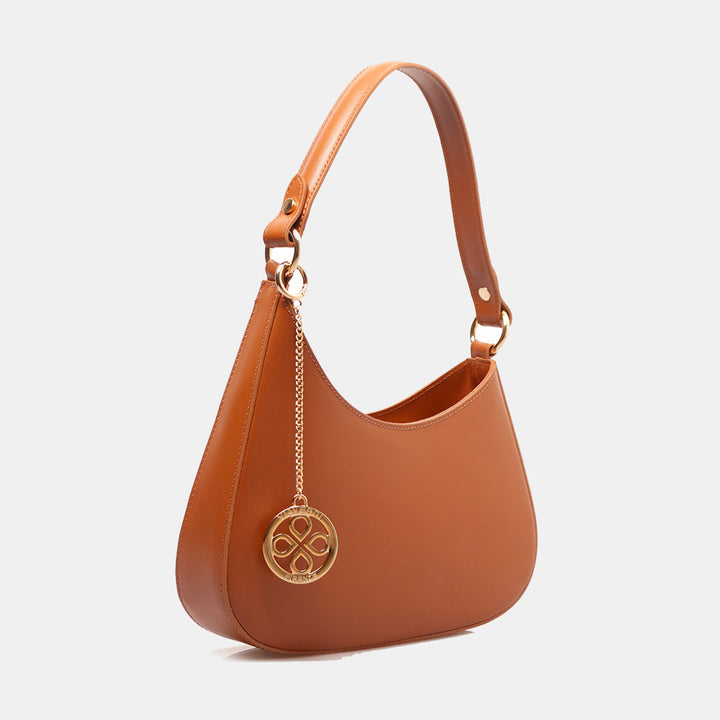 Borsa a Spalla VIAVERDI in Pelle color Cuoio Made in Italy linea Certaldo
