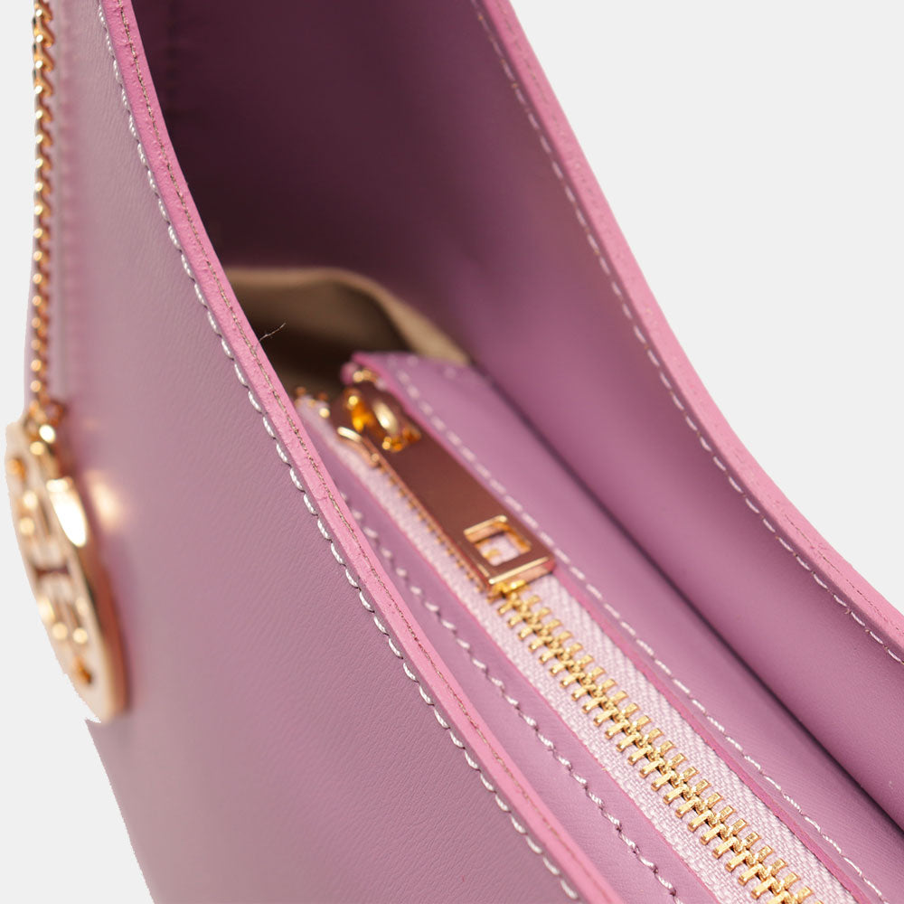 Borsa a Spalla VIAVERDI in Pelle Lilla Made in Italy linea Certaldo