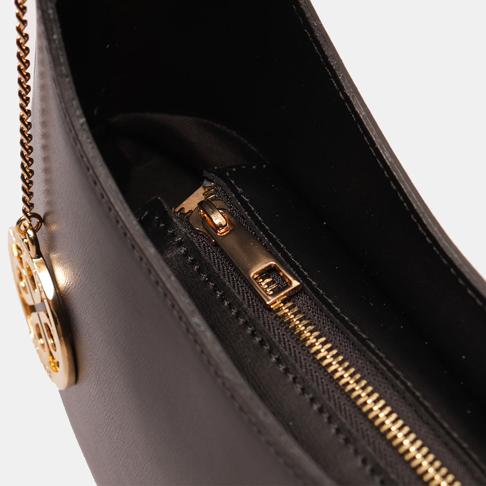 Borsa a Spalla VIAVERDI in Pelle Nera Made in Italy linea Certaldo