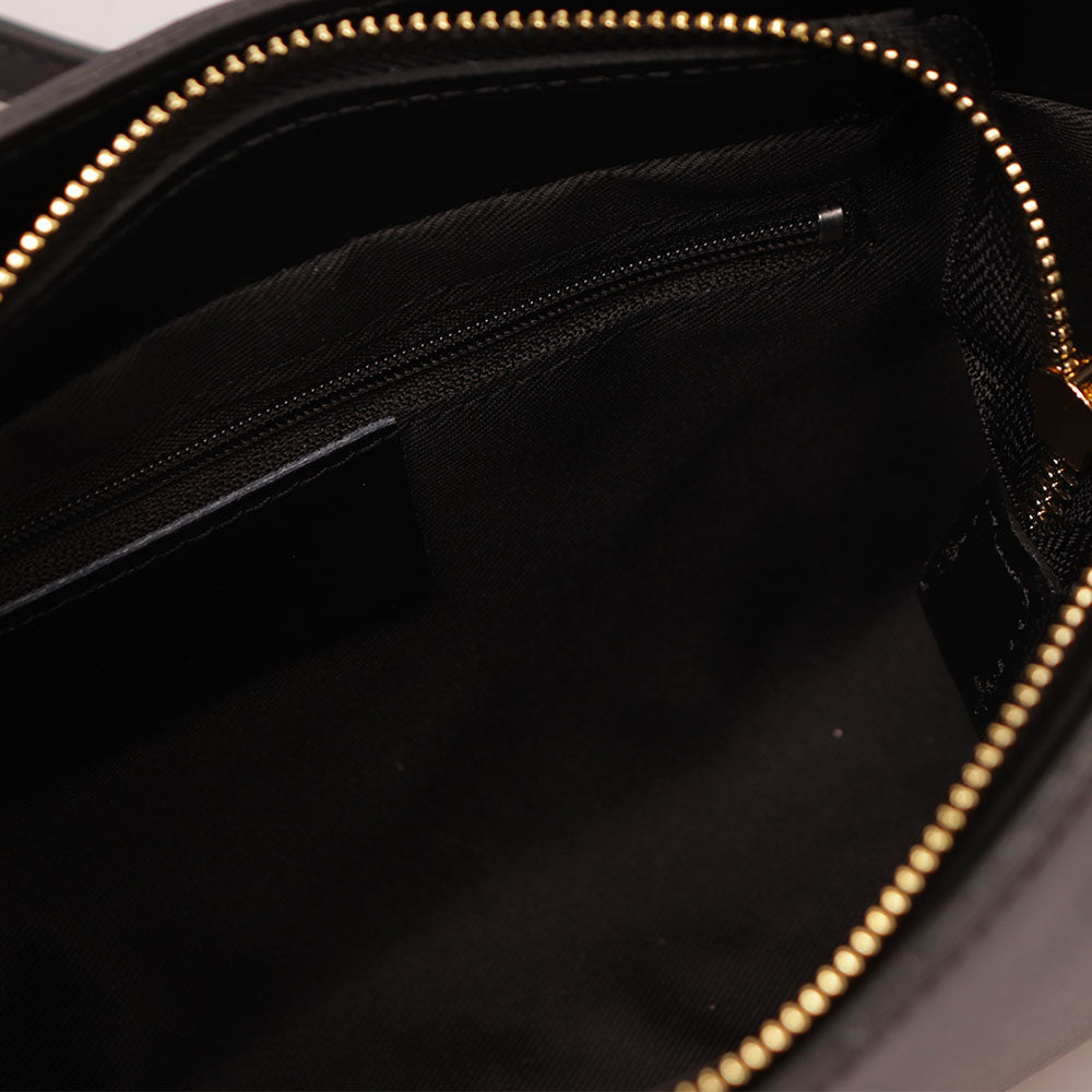 Borsa a Spalla VIAVERDI in Pelle Nera Made in Italy linea Certaldo