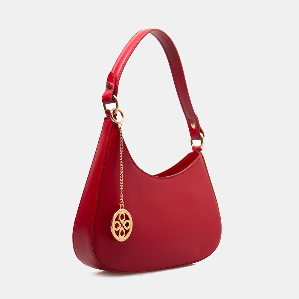 Borsa a Spalla VIAVERDI in Pelle Rossa Made in Italy linea Certaldo