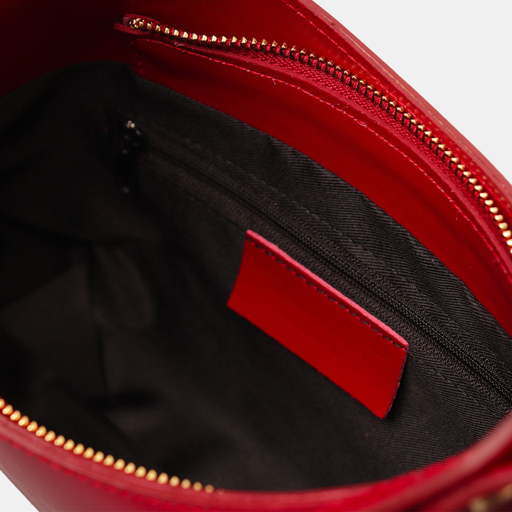 Borsa a Spalla VIAVERDI in Pelle Rossa Made in Italy linea Certaldo