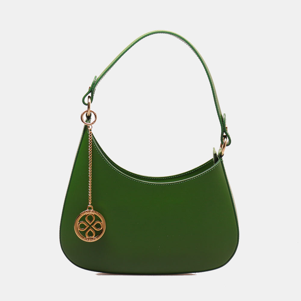 Borsa a Spalla VIAVERDI in Pelle Verde Made in Italy linea Certaldo