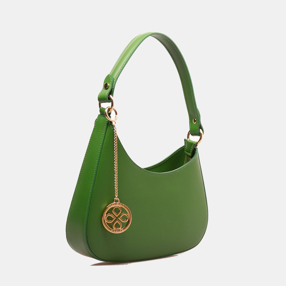 Borsa a Spalla VIAVERDI in Pelle Verde Made in Italy linea Certaldo