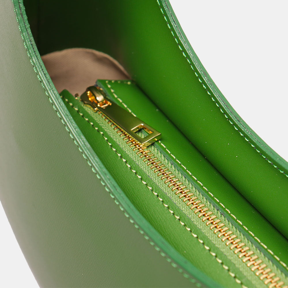 Borsa a Spalla VIAVERDI in Pelle Verde Made in Italy linea Certaldo