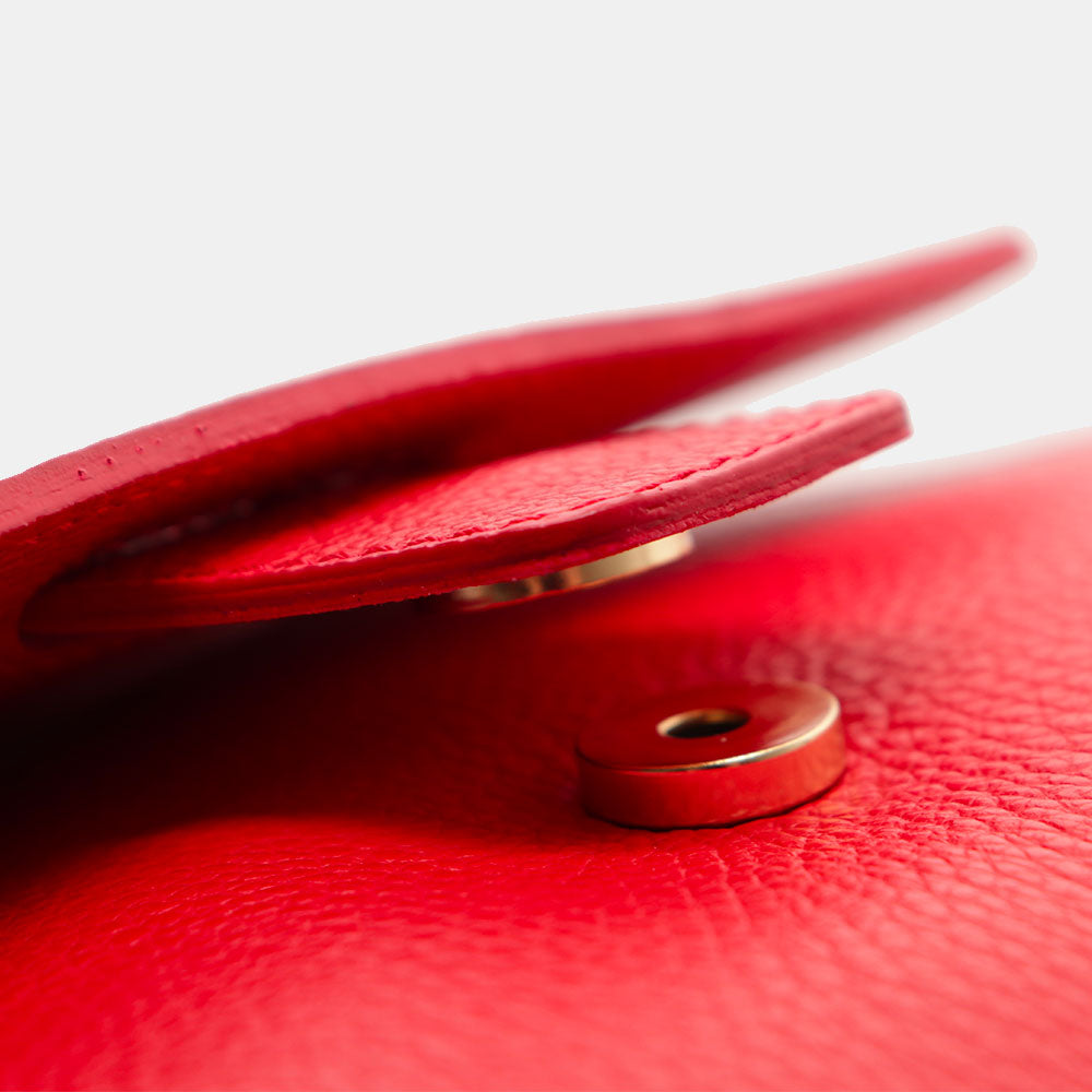 Borsa a Mano con Tracolla VIAVERDI in Pelle Rossa Made in Italy linea Fiesole