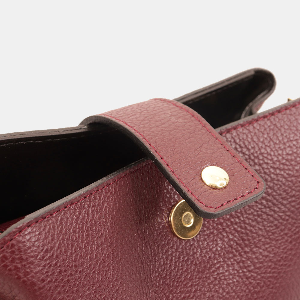 Borsa a Spalla VIAVERDI in Pelle Bordeaux Made in Italy