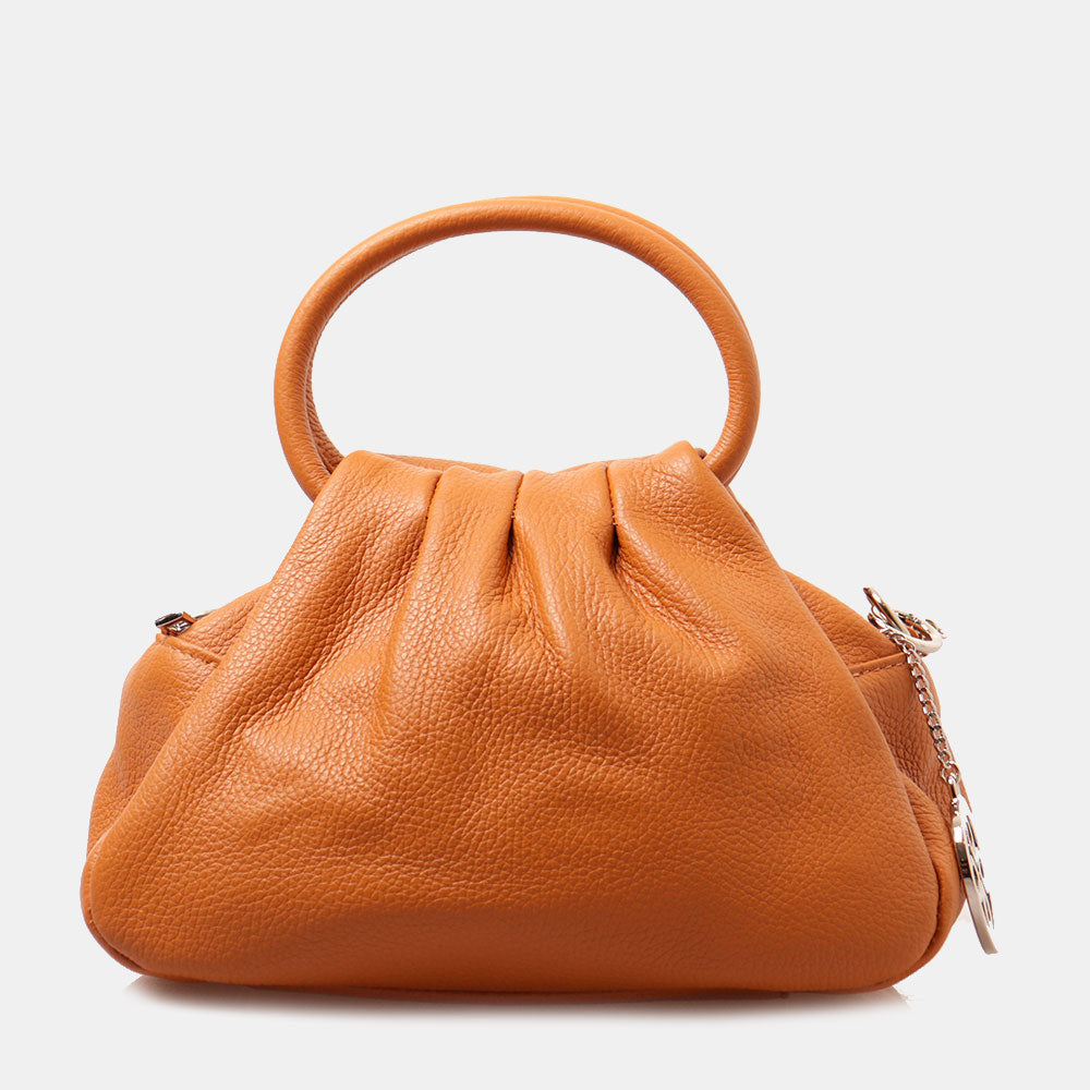 Borsa a Mano con Tracolla VIAVERDI in Pelle Cuoio Made in Italy linea Barga