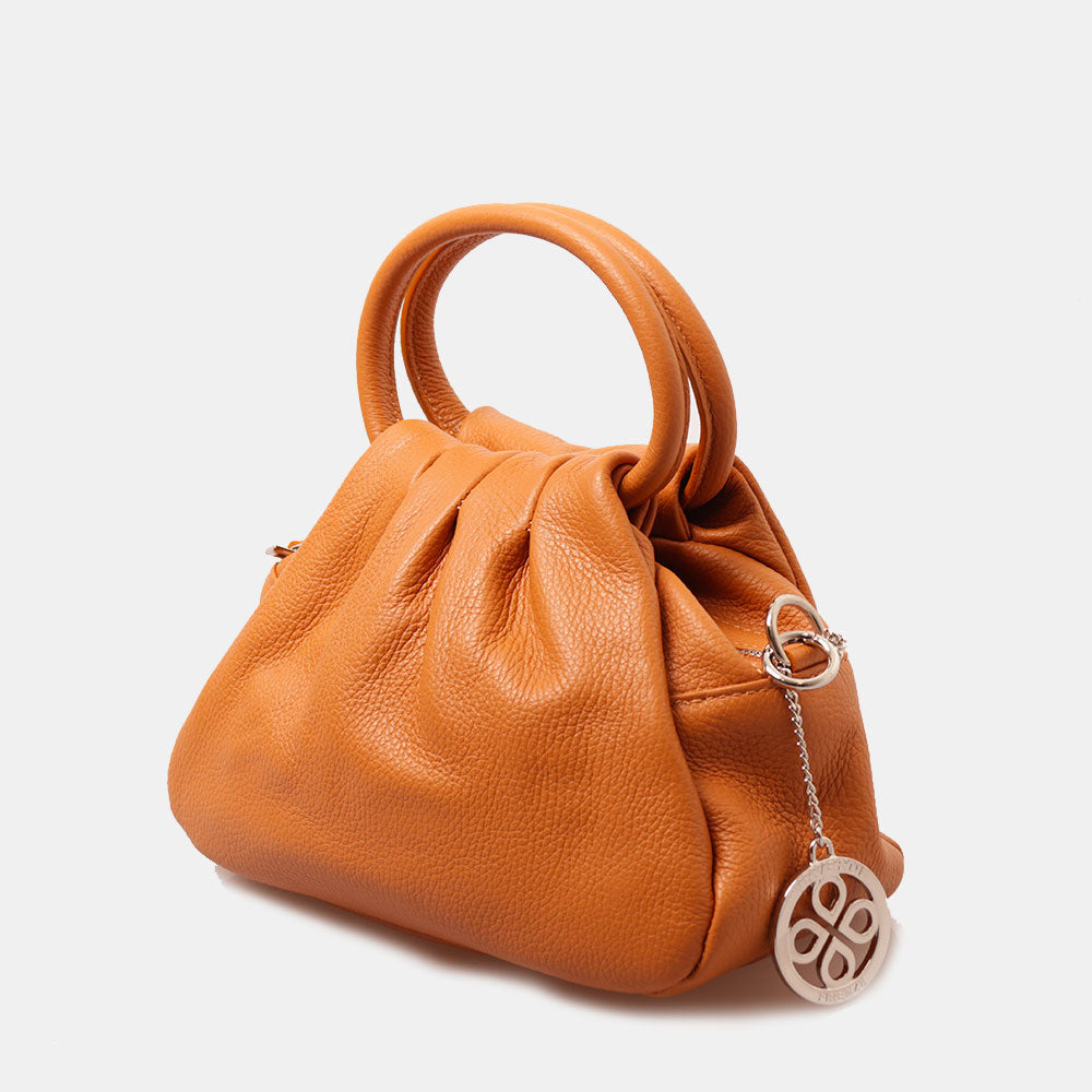 Borsa a Mano con Tracolla VIAVERDI in Pelle Cuoio Made in Italy linea Barga