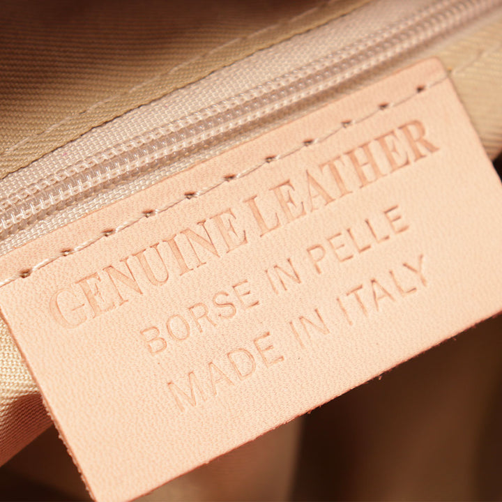 VIAVERDI Mintgrüne Lederhandtasche mit Schultergurt, hergestellt in Italien, Barga-Linie