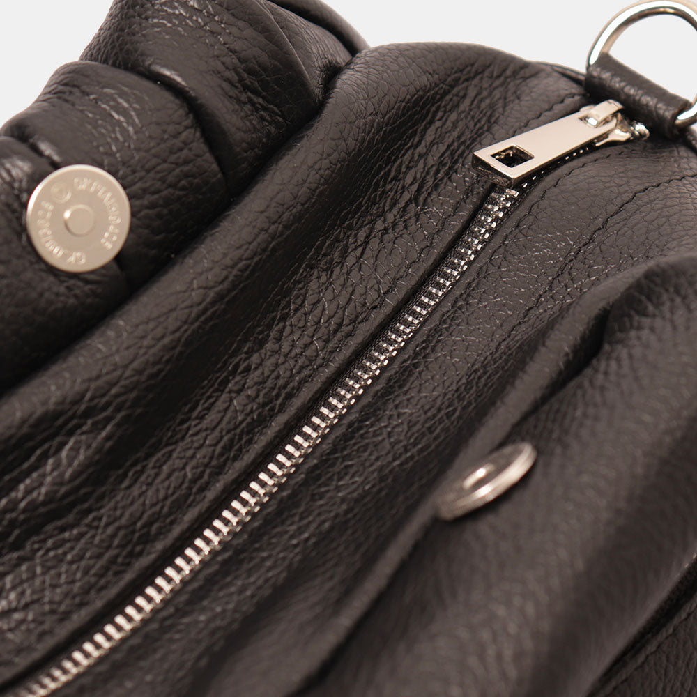 Borsa a Mano con Tracolla VIAVERDI in Pelle Nera Made in Italy linea Barga