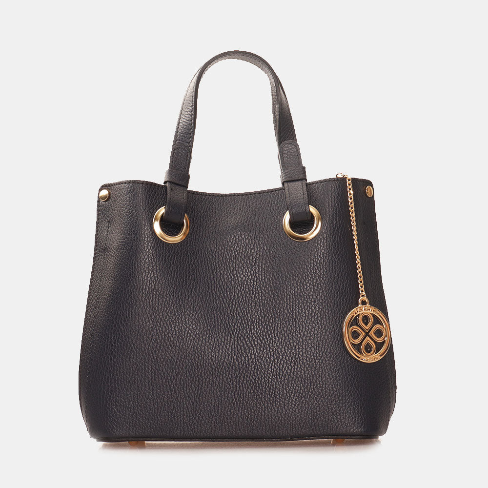 Borsa a Mano VIAVERDI in Pelle Blu Made in Italy