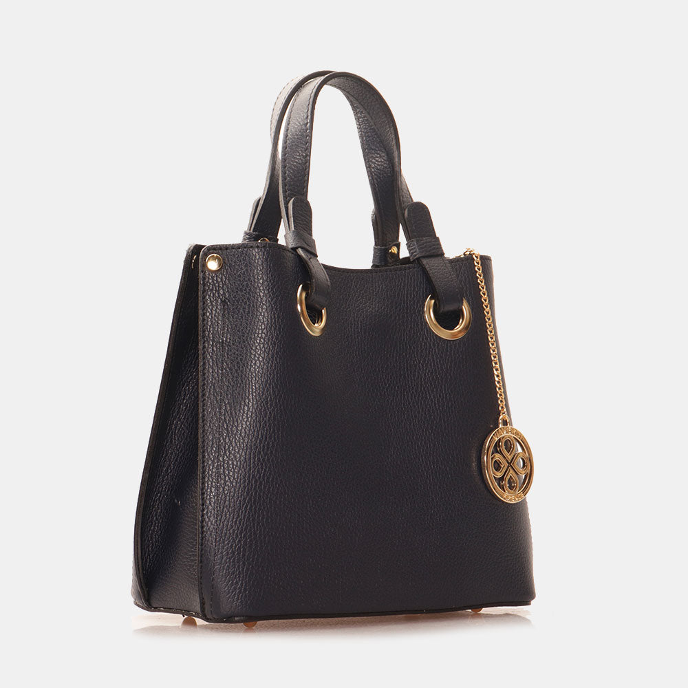 Borsa a Mano VIAVERDI in Pelle Blu Made in Italy