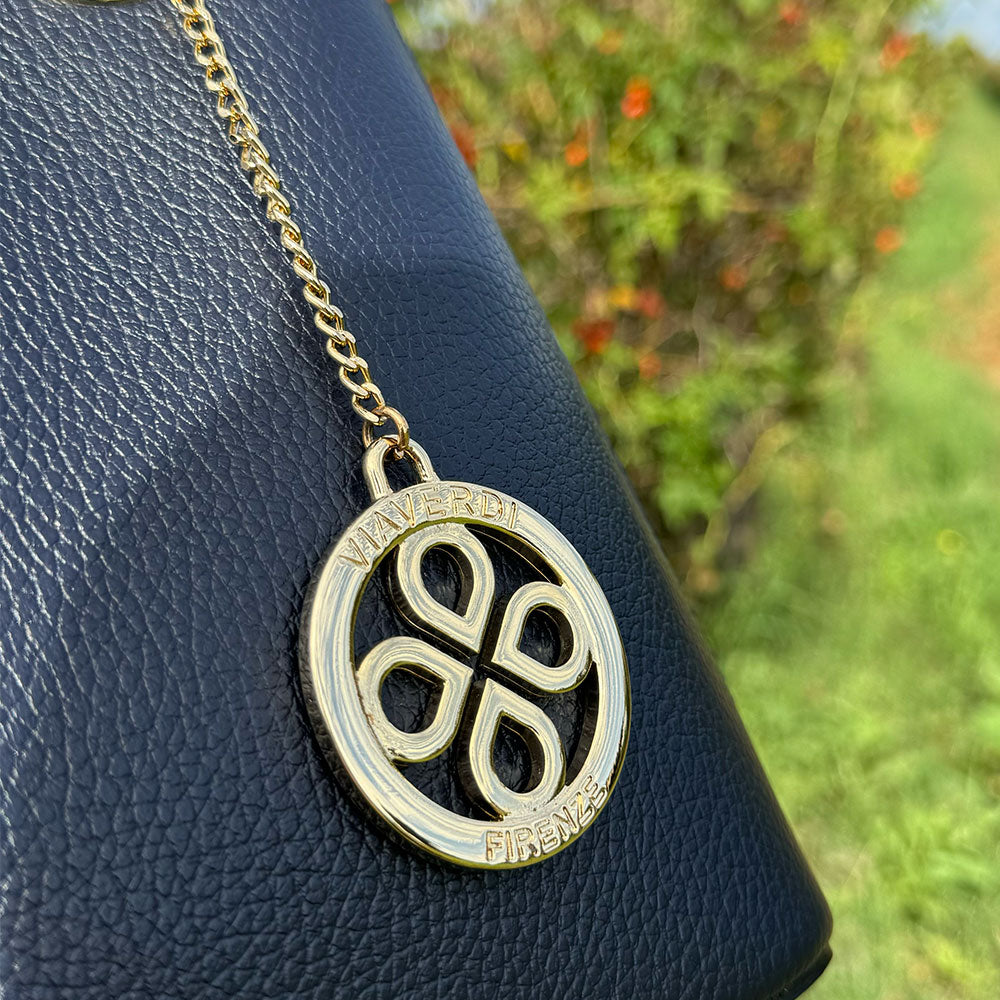 Borsa a Mano VIAVERDI in Pelle Blu Made in Italy