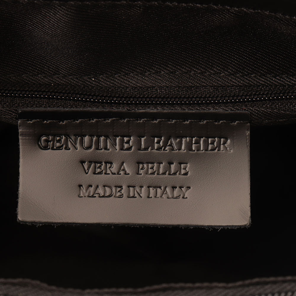Borsa a Mano con Tracolla VIAVERDI in Pelle Nera Matelassè Made in Italy linea Saturnia