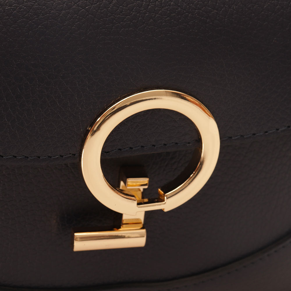 Borsa a Spalla con Tracolla VIAVERDI in Pelle Blu Made in Italy linea Montalcino