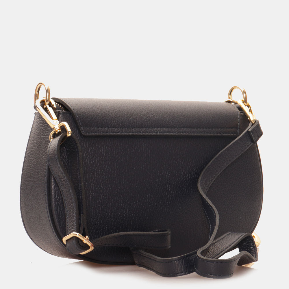 Borsa a Spalla con Tracolla VIAVERDI in Pelle Blu Made in Italy linea Montalcino