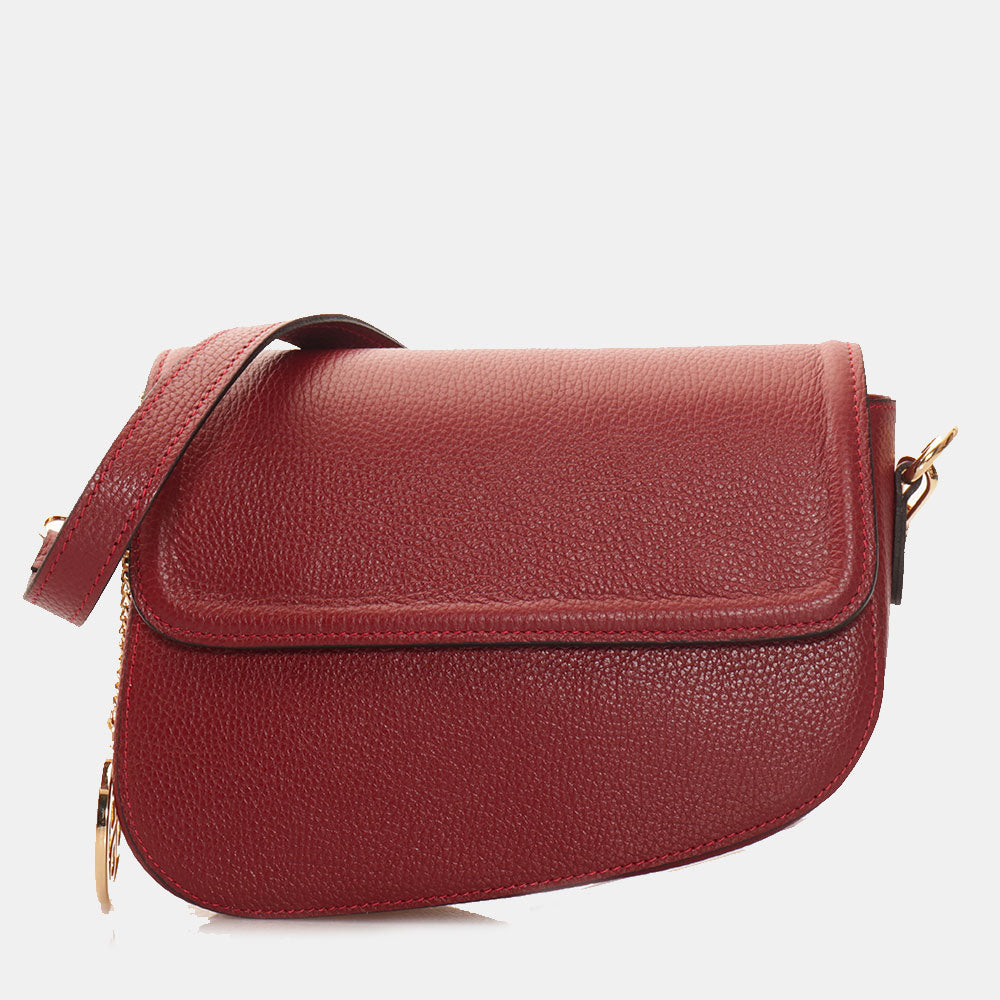 Borsa a Spalla VIAVERDI in Pelle Bordeaux Made in Italy linea San Gimignano