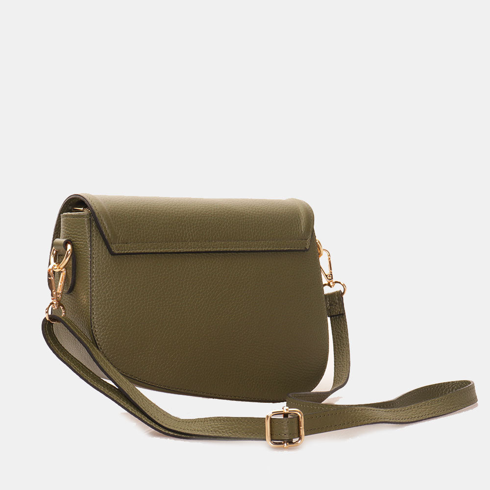 Borsa a Spalla VIAVERDI in Pelle Verde Made in Italy linea San Gimignano