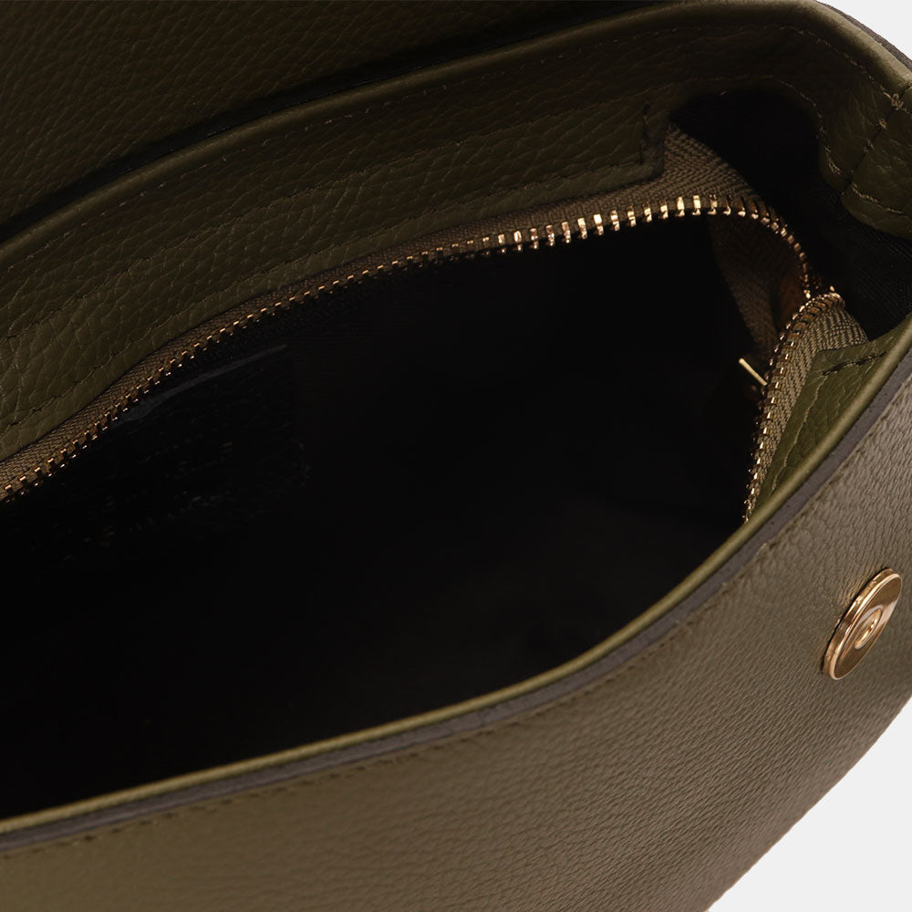 Borsa a Spalla VIAVERDI in Pelle Verde Made in Italy linea San Gimignano