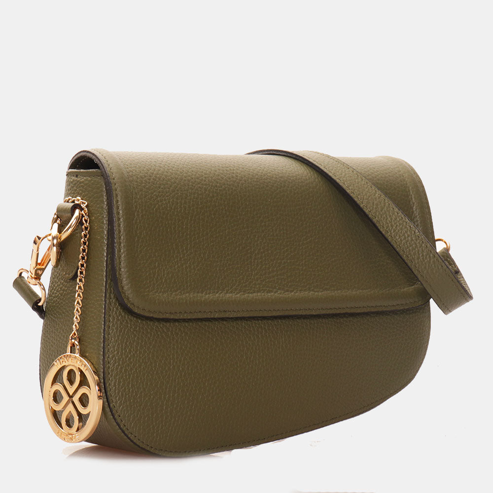 Borsa a Spalla VIAVERDI in Pelle Verde Made in Italy linea San Gimignano