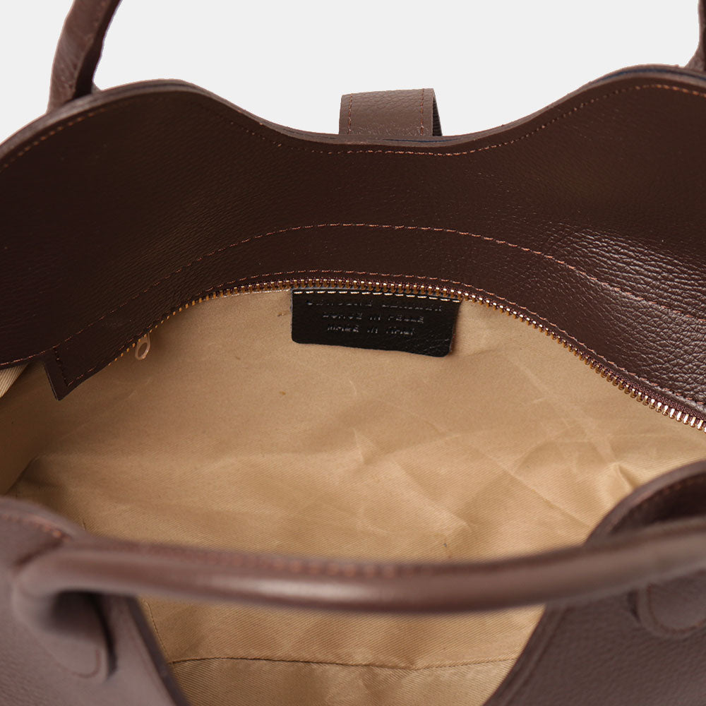 Borsa Donna a Mano con Tracolla VIAVERDI in Pelle Testa Moro Made in Italy linea Artimino