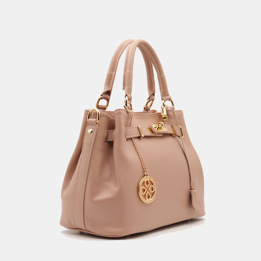 VIAVERDI Women's Handbag in Powder Leather Made in Italy, Artimino line