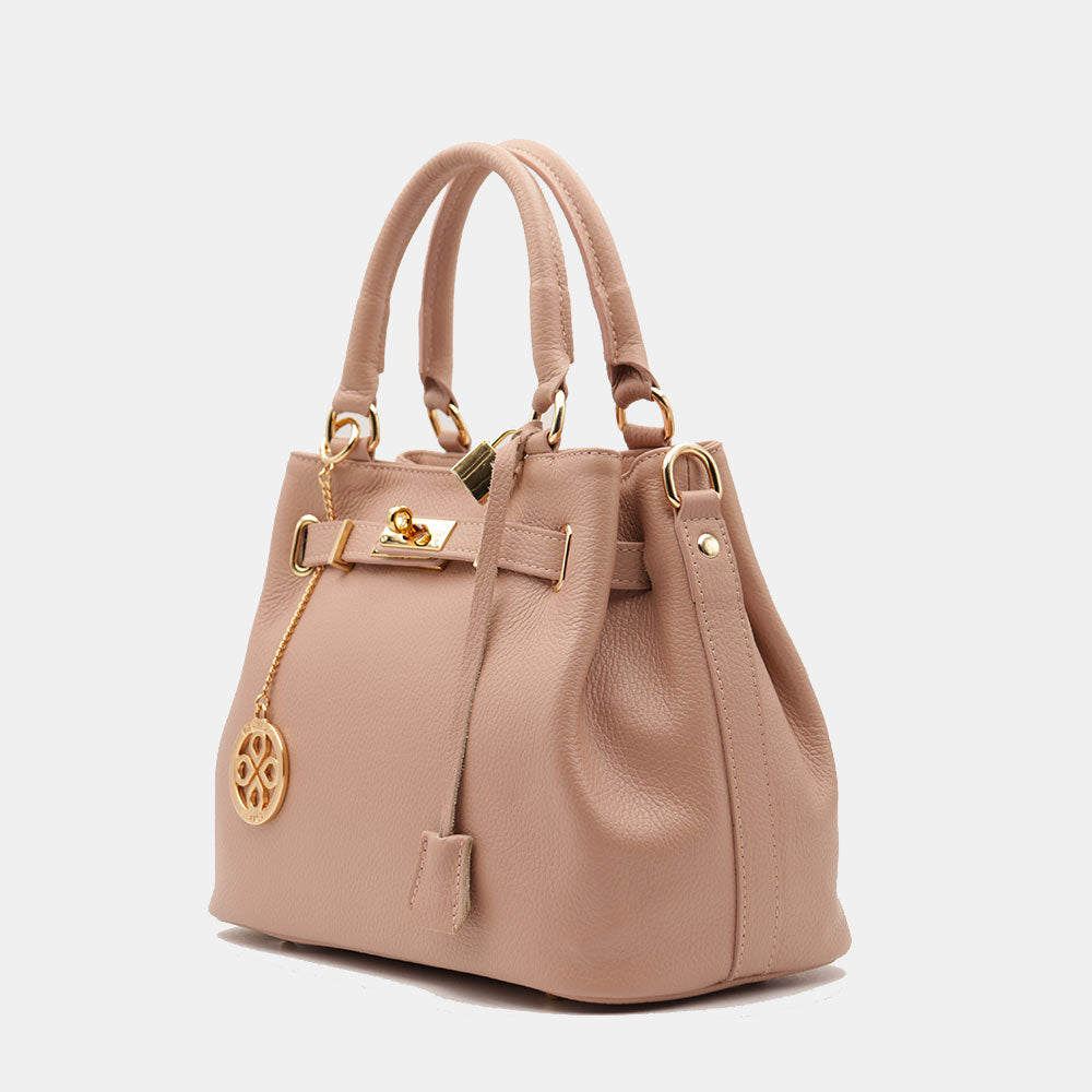 VIAVERDI Women's Handbag in Powder Leather Made in Italy, Artimino line