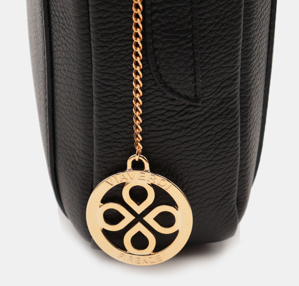 Borsa Business in Pelle Nera VIAVERDI Made in Italy - Porta Pc 15.6