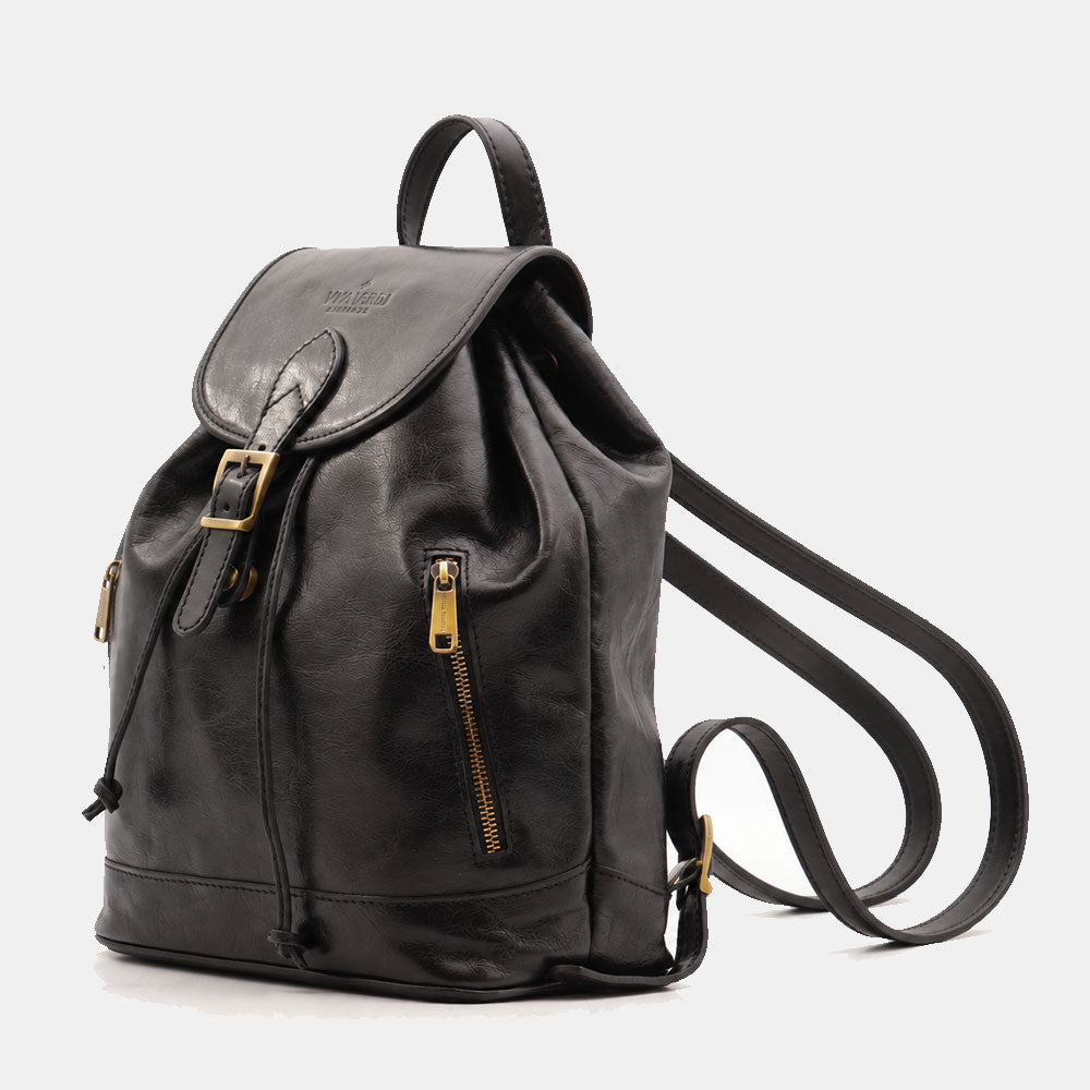 Zaino Donna in Pelle Nero VIAVERDI Made in Italy linea Firenze