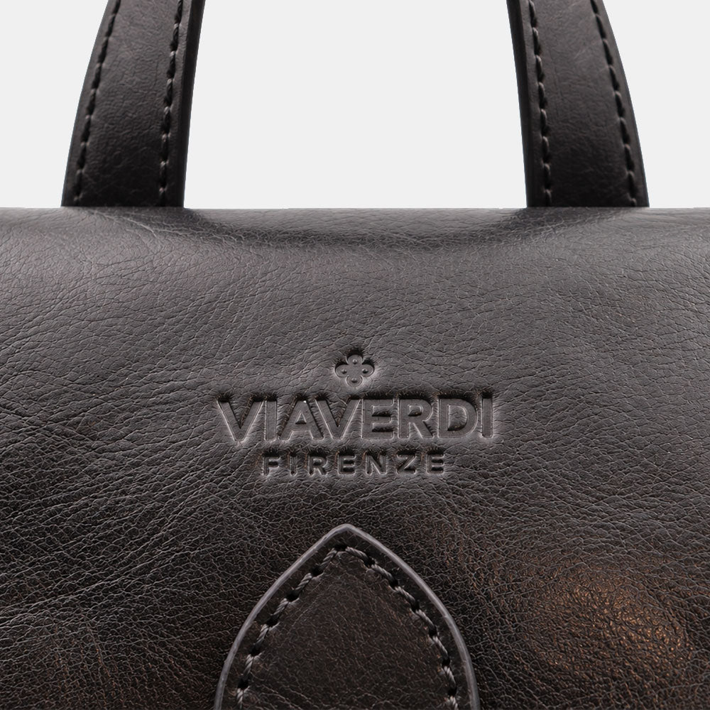 Zaino Donna in Pelle Nero VIAVERDI Made in Italy linea Firenze