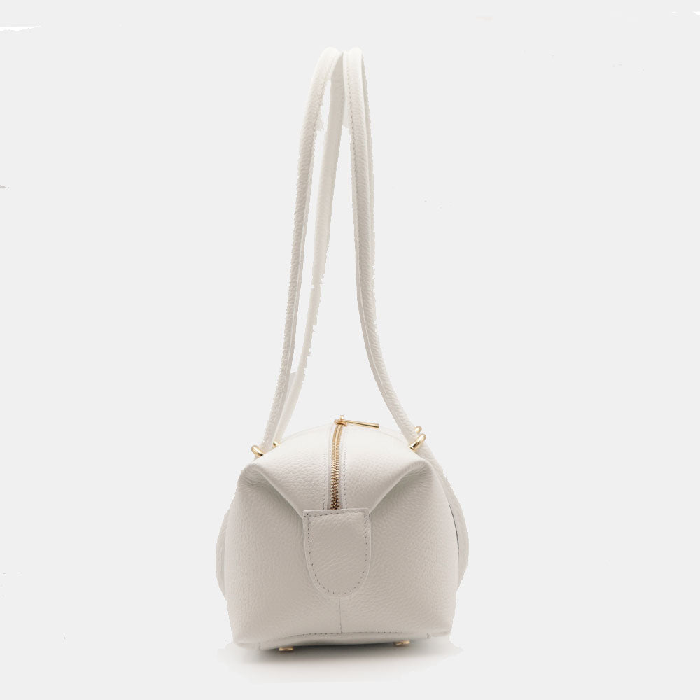 Borsa Donna a Spalla VIAVERDI in Pelle Bianca Made in Italy linea San Gimignano
