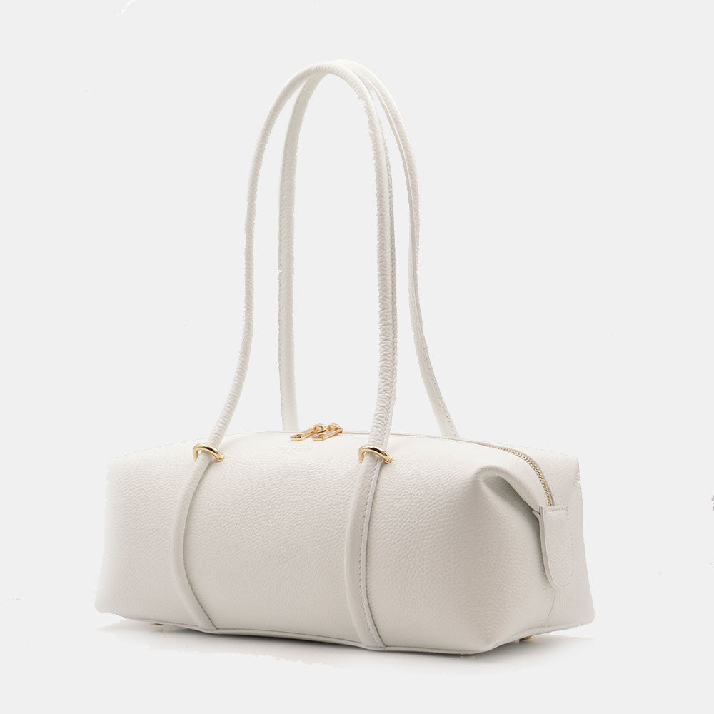 Borsa Donna a Spalla VIAVERDI in Pelle Bianca Made in Italy linea San Gimignano