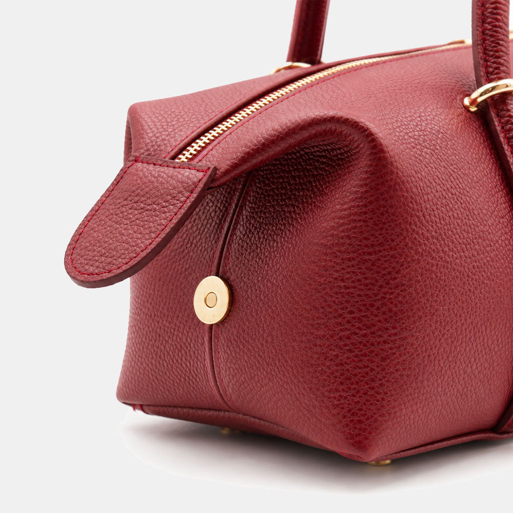Borsa Donna a Spalla VIAVERDI in Pelle Bordeaux Scuro Made in Italy linea San Gimignano